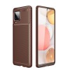 Ударозащитный чехол HMC Carbon Fiber Texture на Samsung Galaxy A12/M12 - коричневый