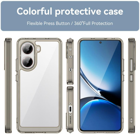Противоударный чехол Colorful Acrylic Series для Xiaomi Poco X7 Pro - прозрачно-серый