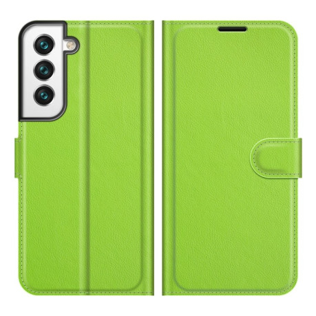 Чехол-книжка Litchi Texture на Samsung Galaxy S22 - зеленый