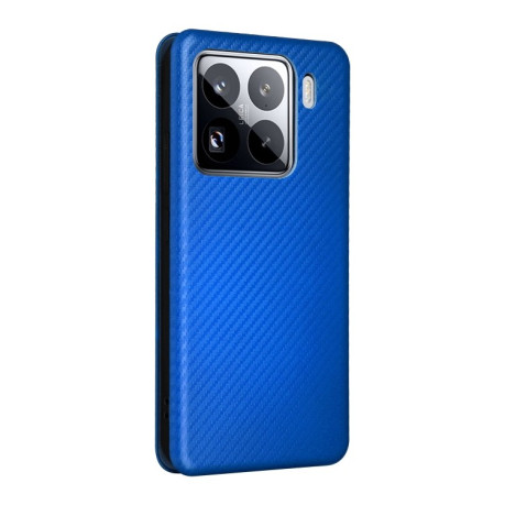 Чехол-книжка Carbon Fiber Texture на Xiaomi 15 - синий