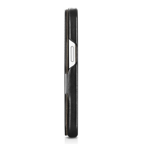 Кожаный чехол-книжка iCarer Metal Clip Vintage для iPhone 13 Pro Max - черный