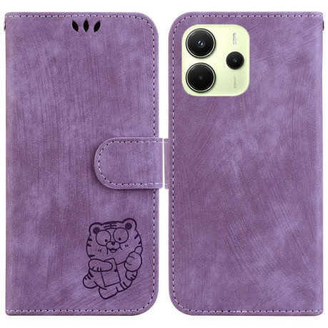 Чохол-книжка Little Tiger Embossed Leather на Xiaomi Redmi Note 14 4G 164.48mm - фіолетовий