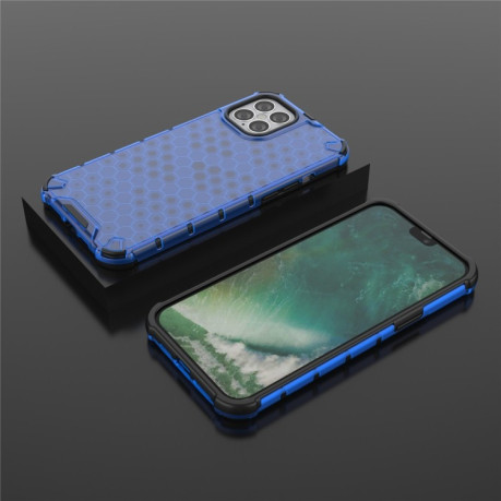 Противоударный чехол Honeycomb на iPhone 12/12 Pro - синий