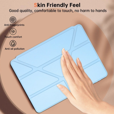 Чехол-книжка Clear Acrylic Demation Leather для Xiaomi Pad 7 / 7 Pro - голубой