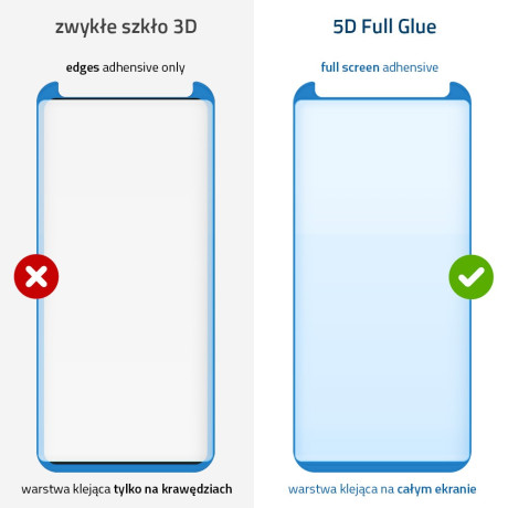 5D Защитное стекло Wozinsky  клейкое всей поверхностью на Samsung Galaxy S8/G950 - черное