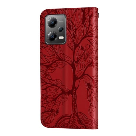 Чехол-книжка Life of Tree для Xiaomi Poco X5/Redmi Note 12 5G  - красный