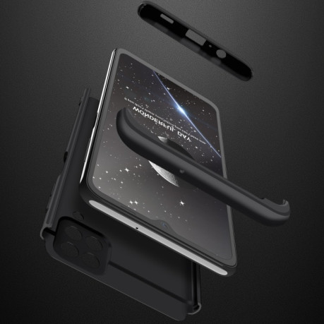 Противоударный чехол GKK Three Stage Splicing на Samsung Galaxy A12/M12 - черный