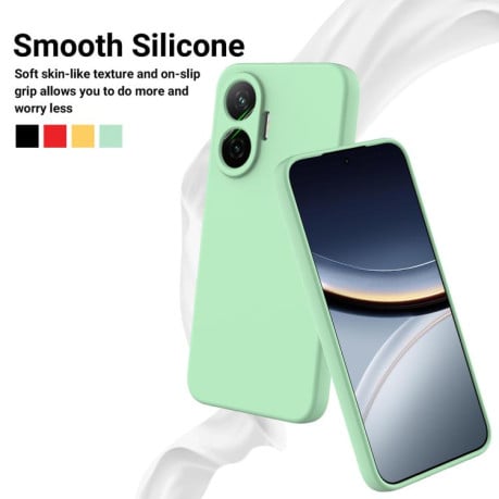 Силиконовый чехол Solid Color Liquid Silicone на Xiaomi Poco F7 / Redmi Turbo 4 Pro 4G - зеленый
