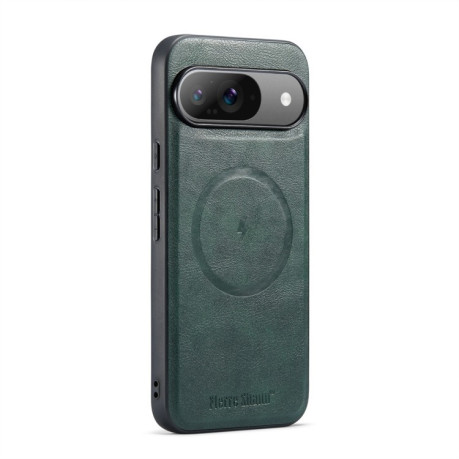 Чохол Fierre Shann Cowhide Texture MagSafe Magnetic для Google Pixel 9 Pro XL - зелений