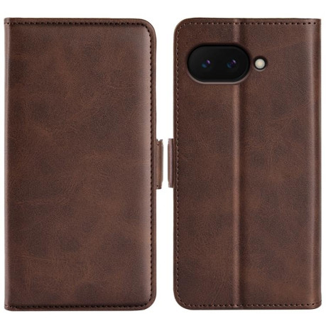 Чехол-книжка Dual-side Magnetic Buckle для Google Pixel 9a - коричневый