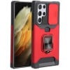 Протиударний чохол Sliding Camera Design для Samsung Galaxy S22 Ultra 5G - червоний