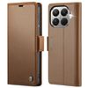 Чехол-книжка CaseMe 023 Butterfly Buckle Litchi Texture RFID Anti-theft Leather для Xiaomi 15T Pro — коричневый
