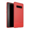 Карбоновий чохол Lewei Series на Samsung Galaxy S10 Plus-червоний