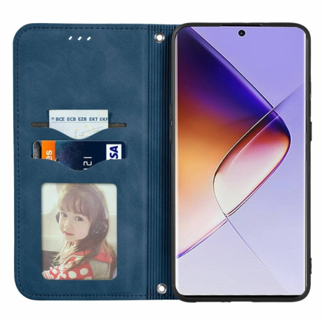 Чехол-книжка Retro Skin Feel Business Magnetic для Infinix Note 40 Pro  4G - синий