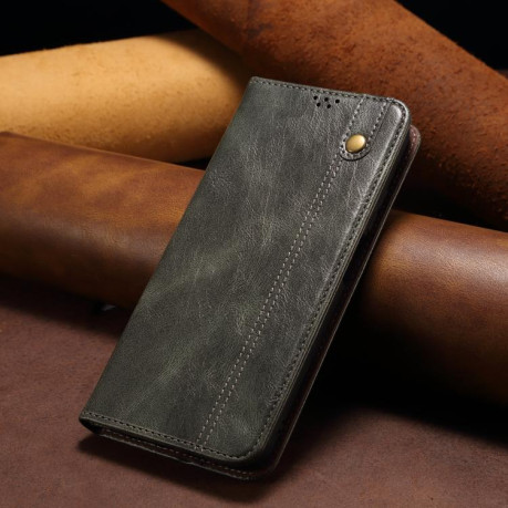 Чехол-книжка Simple Wax Crazy Horse для OnePlus 13T 5G - зеленый