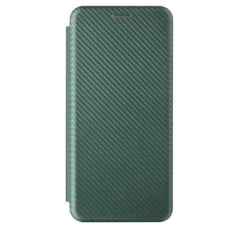 Чехол-книжка Carbon Fiber Texture на Samsung Galaxy A02s - зеленый