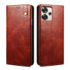 Чехол-книжка Simple Wax Crazy Horse для Xiaomi Redmi 13 4G - коричневый