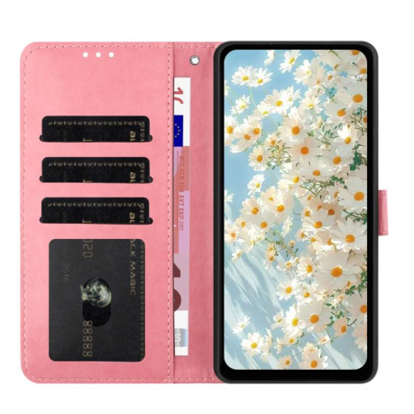Чехол-книжка Daisy Embossed Leather для на Samsung Galaxy F16 5G / M16 5G - розовый