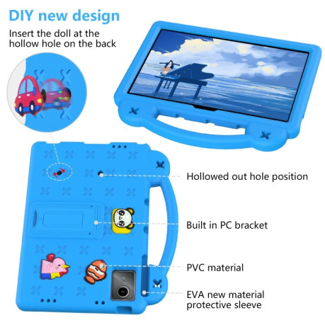 Противоударный чехол EVA Handle Kickstand Children для Xiaomi Redmi Pad SE - голубой