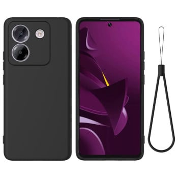 Силиконовый чехол Solid Color Liquid Silicone на Xiaomi Poco M7 Pro 5G - черный