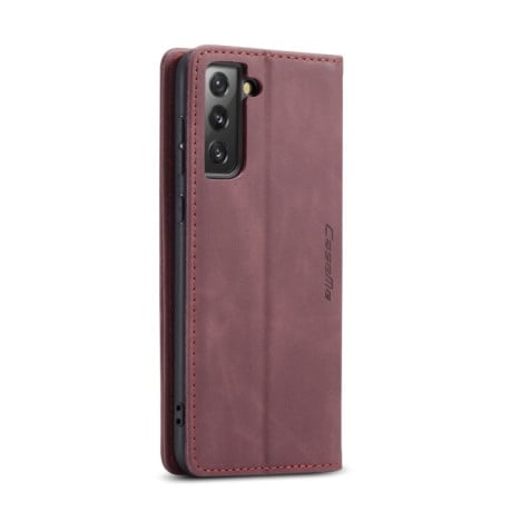 Чехол-книжка CaseMe-013 Multifunctional на Samsung Galaxy S21 - винно-красный