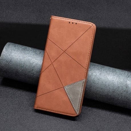 Чехол-книжка Rhombus Texture для Xiaomi Redmi Note 13 4G - коричневый