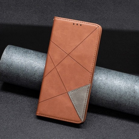 Чехол-книжка Rhombus Texture для iPhone 16 - коричневый