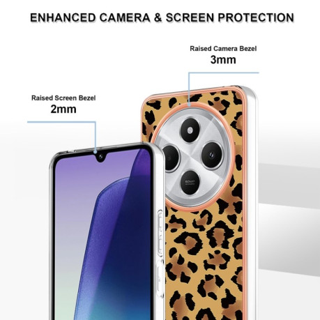 Протиударний чохол Electroplating IMD для Xiaomi Redmi 14C 4G/Poco C75/Redmi A4 5G - леопард