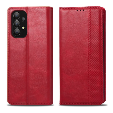 Шкіряний чохол Magnetic Buckle Retro Texture для Samsung Galaxy A73 5G - червоний
