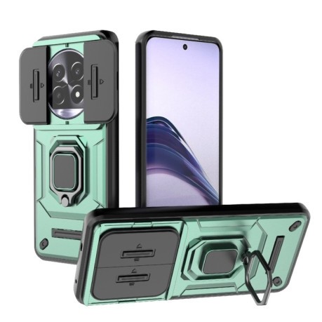Противоударный чехол Sliding Camshield для Realme 13 Pro 5G Global - зеленый