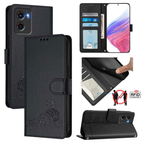 Чохол-книжка Cat Embossing Pattern на Motorola Moto G05 5G - чорний