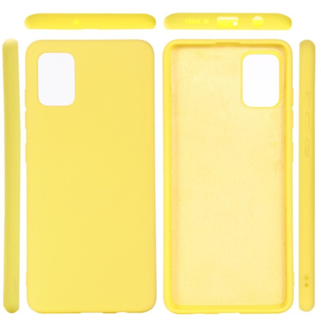 Силиконовый чехол Solid Color Liquid Silicone на Samsung Galaxy A71 / А715 - желтый