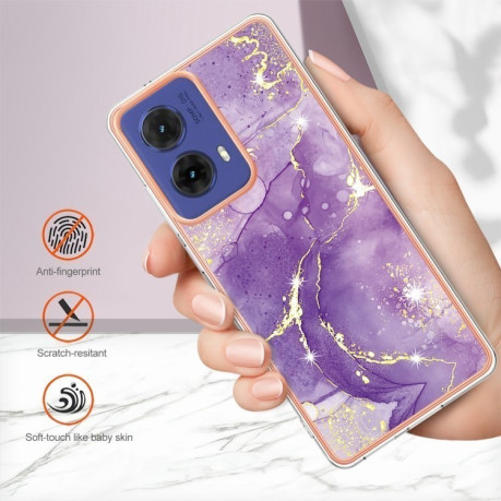 Противоударный чехол Electroplating IMD для Motorola Moto G85 - Purple