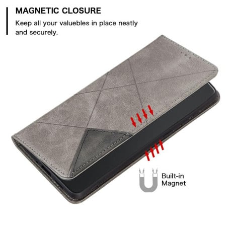 Чохол-книжка Rhombus Texture на Infinix Hot 60 Pro 4G - сірий
