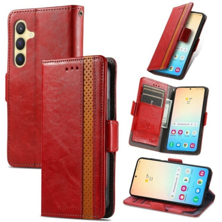 Чохол-книжка Dual-side Magnetic Buckle для Samsung Galaxy S25+ 5G - червоний