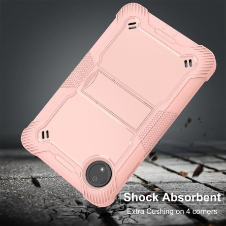 Чохол Silicone Hybrid PC Tablet Case with Holder &amp; Shoulder Strap для Xiaomi Redmi Pad SE 8.7 - рожеве золото