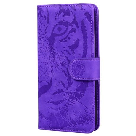 Чехол-книжка Tiger Embossing для Motorola Edge 50 Ultra - фиолетовый
