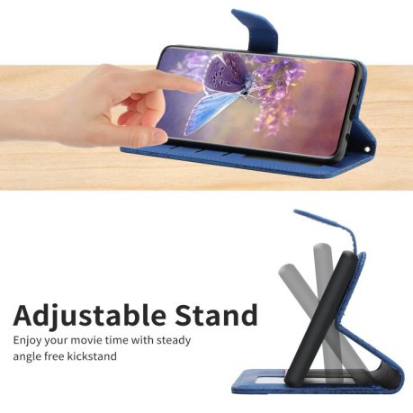 Чохол-книжка Embossed Butterfly для OPPO Reno13 Pro - синій