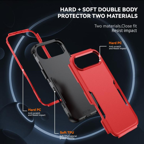 Противоударный чехол Commuter Shockproof TPU + PC для iPhone Air - красные