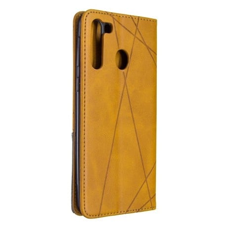 Чохол-книга Rhombus Texture на Samsung Galaxy A21- жовтий