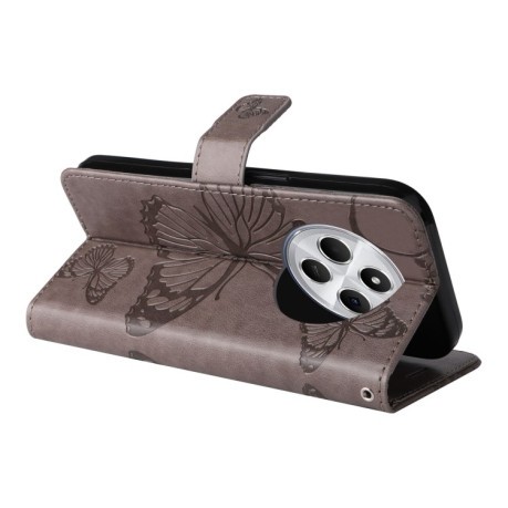Чохол-книжка Embossed Butterfly для Xiaomi Redmi 14C 4G/Poco C75/Redmi A4 5G - сірий