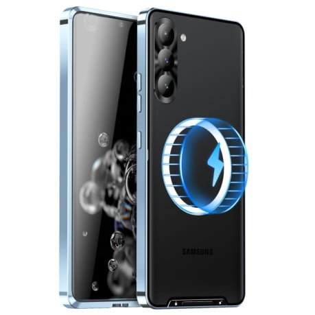 Противоударный чехол Frosted Meta (MagSafe) для Samsung Galaxy S23+ 5G - синий