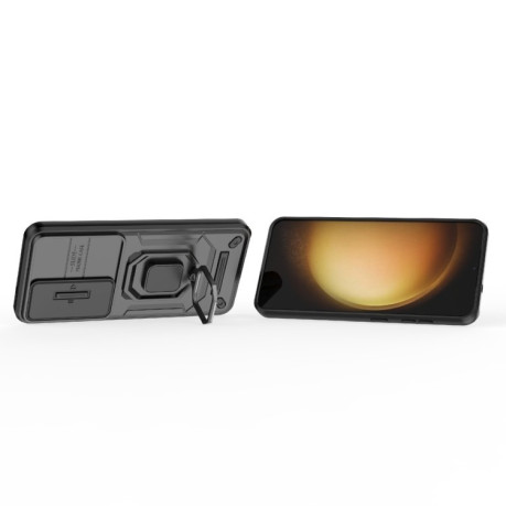 Противоударный чехол Sliding Camshield для Samsung Galaxy S25 5G - черный