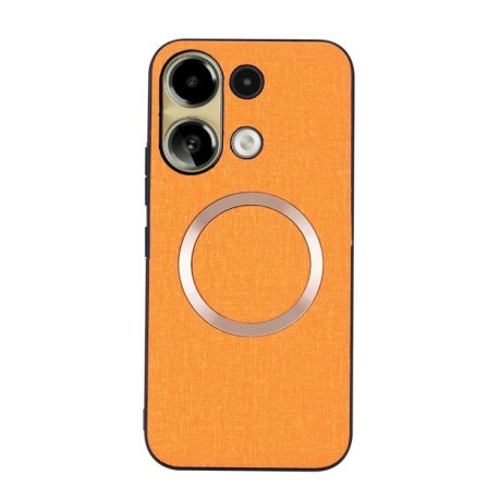 Противоударный чехол Double-sided Non-slip with Magsafe Magnetic для Xiaomi Redmi Note 13 4G - оранжевый
