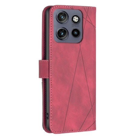 Чохол-книжка Rhombus Texture для Motorola Edge 50 Neo - червоний