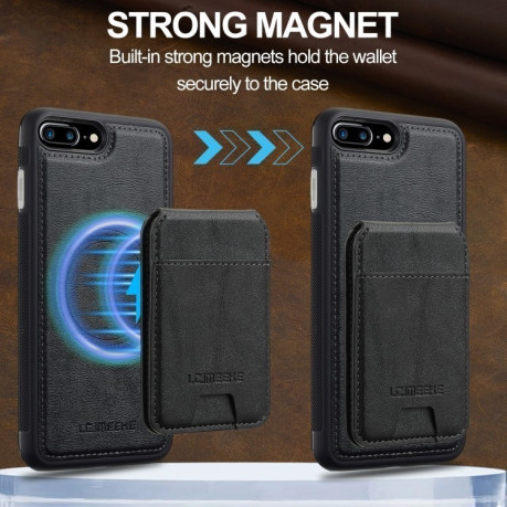 Чехол-книжка LC.IMEEKE L3 Series Detachable RFID Card Bag Magsafe для iPhone 16e - черный