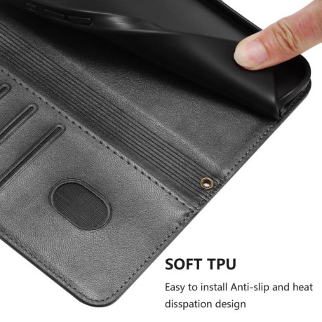 Противоударный чехол Racing Line Splicing Buckle Retro Leather для Realme GT 7 Pro - черный