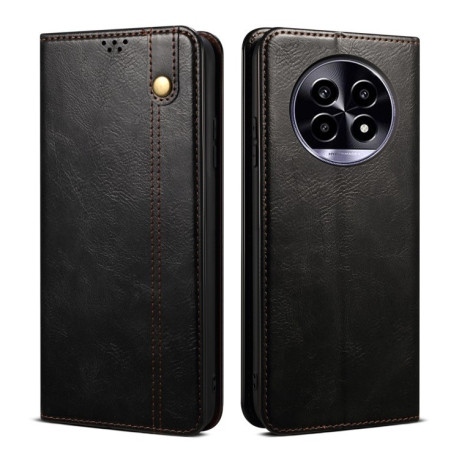 Чехол-книжка Simple Wax Crazy Horse для Realme 13 Pro 5G - черный