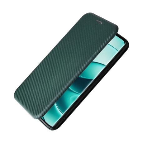 Чохол-книжка Carbon Fiber Texture на Xiaomi Redmi Note 14 Pro 4G Global - зелений