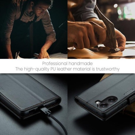 Чохол-книжка CaseMe 023 Butterfly Buckle Litchi Texture RFID Anti-theft Leather для Xiaomi Poco X7 Pro - чорний